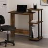Furinno EFFICIENT Desk, 28.6″ Wide Gaming Desk with 3 Open Side Shelves, Laptop Notebook Computer Desk, Office Desk for Home Office, Study Room, Dorm, Bedroom, Americano(Amber Pine/Black)