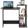 Furinno EFFICIENT Desk, 28.6″ Wide Gaming Desk with 3 Open Side Shelves, Laptop Notebook Computer Desk, Office Desk for Home Office, Study Room, Dorm, Bedroom, Americano(French Oak/Black)