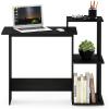 Furinno EFFICIENT Desk, 28.6″ Wide Gaming Desk with 3 Open Side Shelves, Laptop Notebook Computer Desk, Office Desk for Home Office, Study Room, Dorm, Bedroom, Americano(Americano/Black)
