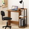 Furinno EFFICIENT Desk, 28.6″ Wide Gaming Desk with 3 Open Side Shelves, Laptop Notebook Computer Desk, Office Desk for Home Office, Study Room, Dorm, Bedroom, Americano(Light Cherry/Black)