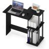 Furinno EFFICIENT Desk, 28.6″ Wide Gaming Desk with 3 Open Side Shelves, Laptop Notebook Computer Desk, Office Desk for Home Office, Study Room, Dorm, Bedroom, Americano(Solid Black/Grey)