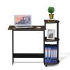 Furinno EFFICIENT Desk, 28.6″ Wide Gaming Desk with 3 Open Side Shelves, Laptop Notebook Computer Desk, Office Desk for Home Office, Study Room, Dorm, Bedroom, Americano(Columbia Walnut/Black)