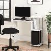 Furinno EFFICIENT Desk, 28.6″ Wide Gaming Desk with 3 Open Side Shelves, Laptop Notebook Computer Desk, Office Desk for Home Office, Study Room, Dorm, Bedroom, Americano(White Oak/Stainless Steel)