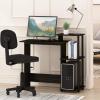 Furinno EFFICIENT Desk, 28.6″ Wide Gaming Desk with 3 Open Side Shelves, Laptop Notebook Computer Desk, Office Desk for Home Office, Study Room, Dorm, Bedroom, Americano(Espresso/Black)