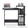 Furinno EFFICIENT Desk, 28.6″ Wide Gaming Desk with 3 Open Side Shelves, Laptop Notebook Computer Desk, Office Desk for Home Office, Study Room, Dorm, Bedroom, Americano(Dark Walnut)