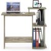 Furinno EFFICIENT Desk, 28.6″ Wide Gaming Desk with 3 Open Side Shelves, Laptop Notebook Computer Desk, Office Desk for Home Office, Study Room, Dorm, Bedroom, Americano(Sonoma Oak/White)