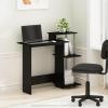 Furinno EFFICIENT Desk, 28.6″ Wide Gaming Desk with 3 Open Side Shelves, Laptop Notebook Computer Desk, Office Desk for Home Office, Study Room, Dorm, Bedroom, Americano(Americano/Stainless Steel)