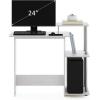 Furinno EFFICIENT Desk, 28.6″ Wide Gaming Desk with 3 Open Side Shelves, Laptop Notebook Computer Desk, Office Desk for Home Office, Study Room, Dorm, Bedroom, Americano(White Oak/Stainless Steel)