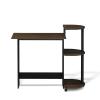 Furinno EFFICIENT Desk, 28.6″ Wide Gaming Desk with 3 Open Side Shelves, Laptop Notebook Computer Desk, Office Desk for Home Office, Study Room, Dorm, Bedroom, Americano(Columbia Walnut/Black)