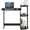 Furinno EFFICIENT Desk, 28.6″ Wide Gaming Desk with 3 Open Side Shelves, Laptop Notebook Computer Desk, Office Desk for Home Office, Study Room, Dorm, Bedroom, Americano(Dark Espresso/Black)