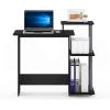 Furinno EFFICIENT Desk, 28.6″ Wide Gaming Desk with 3 Open Side Shelves, Laptop Notebook Computer Desk, Office Desk for Home Office, Study Room, Dorm, Bedroom, Americano(Black/Grey)