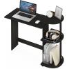 Furinno EFFICIENT Desk, 28.6″ Wide Gaming Desk with 3 Open Side Shelves, Laptop Notebook Computer Desk, Office Desk for Home Office, Study Room, Dorm, Bedroom, Americano(Dark Espresso/Black)