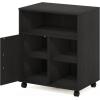 Furinno Econ Home Office Under Desk Printer Holder with Wheels, Espresso, Cabinet
