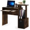 Furinno Econ Multipurpose Home Office Computer Writing Desk, White/Black(Amber Oak/Black)