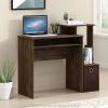 Furinno Econ Multipurpose Home Office Computer Writing Desk, White/Black(Columbia Walnut/Dark Brown)