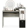 Furinno Econ Multipurpose Home Office Computer Writing Desk, White/Black(Grey Oak)