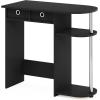 Furinno GO GREEN Desk, 31.5″ Wide Gaming Desk with 2 Side Shelves and Storage Bins, Computer Desk, Office Desk for Home Office, Study Room, Dorm, Bedroom, Beech(Americano/Stainless Steel/Black)