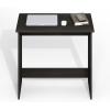 Furinno GO GREEN Desk, 31.5″ Wide Gaming Desk with 2 Side Shelves and Storage Bins, Computer Desk, Office Desk for Home Office, Study Room, Dorm, Bedroom, Beech(Black Espresso)