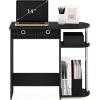 Furinno GO GREEN Desk, 31.5″ Wide Gaming Desk with 2 Side Shelves and Storage Bins, Computer Desk, Office Desk for Home Office, Study Room, Dorm, Bedroom, Beech(Americano/Stainless Steel/Black)