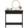 Furinno GO GREEN Desk, 31.5″ Wide Gaming Desk with 2 Side Shelves and Storage Bins, Computer Desk, Office Desk for Home Office, Study Room, Dorm, Bedroom, Beech(Espresso)
