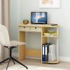 Furinno GO GREEN Desk, 31.5″ Wide Gaming Desk with 2 Side Shelves and Storage Bins, Computer Desk, Office Desk for Home Office, Study Room, Dorm, Bedroom, Beech(Beech/Ivory/White)