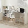 Furinno GO GREEN Desk, 31.5″ Wide Gaming Desk with 2 Side Shelves and Storage Bins, Computer Desk, Office Desk for Home Office, Study Room, Dorm, Bedroom, Beech(White)