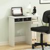 Furinno GO GREEN Desk, 31.5″ Wide Gaming Desk with 2 Side Shelves and Storage Bins, Computer Desk, Office Desk for Home Office, Study Room, Dorm, Bedroom, Beech(White Oak/Stainless Steel/Black)
