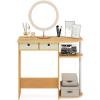 Furinno GO GREEN Desk, 31.5″ Wide Gaming Desk with 2 Side Shelves and Storage Bins, Computer Desk, Office Desk for Home Office, Study Room, Dorm, Bedroom, Beech(Beech/Ivory/White)