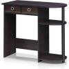 Furinno GO GREEN Desk, 31.5″ Wide Gaming Desk with 2 Side Shelves and Storage Bins, Computer Desk, Office Desk for Home Office, Study Room, Dorm, Bedroom, Beech(Dark Walnut)
