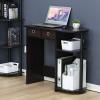Furinno GO GREEN Desk, 31.5″ Wide Gaming Desk with 2 Side Shelves and Storage Bins, Computer Desk, Office Desk for Home Office, Study Room, Dorm, Bedroom, Beech(Dark Walnut)