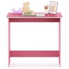 Furinno GO GREEN Desk, 31.5″ Wide Gaming Desk with 2 Side Shelves and Storage Bins, Computer Desk, Office Desk for Home Office, Study Room, Dorm, Bedroom, Beech(Pink/White)