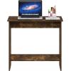 Furinno GO GREEN Desk, 31.5″ Wide Gaming Desk with 2 Side Shelves and Storage Bins, Computer Desk, Office Desk for Home Office, Study Room, Dorm, Bedroom, Beech(Amber Pine)