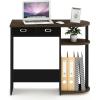 Furinno GO GREEN Desk, 31.5″ Wide Gaming Desk with 2 Side Shelves and Storage Bins, Computer Desk, Office Desk for Home Office, Study Room, Dorm, Bedroom, Beech(Columbia Walnut/Black/Dark Brown)