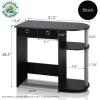 Furinno GO GREEN Desk, 31.5″ Wide Gaming Desk with 2 Side Shelves and Storage Bins, Computer Desk, Office Desk for Home Office, Study Room, Dorm, Bedroom, Beech(Black/Grey/Black)