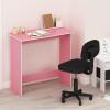 Furinno GO GREEN Desk, 31.5″ Wide Gaming Desk with 2 Side Shelves and Storage Bins, Computer Desk, Office Desk for Home Office, Study Room, Dorm, Bedroom, Beech(Pink/White)