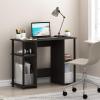 Furinno JAYA Desk, 38.4″ Wide Gaming Desk, Computer Study Desk, Office Desk with Side Shelves, Open Storage, for Home Office, Bedroom, Dorm, Study Room, Espresso(Espresso)
