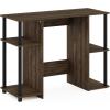 Furinno JAYA Desk, 38.4″ Wide Gaming Desk, Computer Study Desk, Office Desk with Side Shelves, Open Storage, for Home Office, Bedroom, Dorm, Study Room, Espresso(Columbia Walnut/Black)