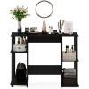 Furinno JAYA Desk, 38.4″ Wide Gaming Desk, Computer Study Desk, Office Desk with Side Shelves, Open Storage, for Home Office, Bedroom, Dorm, Study Room, Espresso(Espresso)