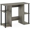 Furinno JAYA Desk, 38.4″ Wide Gaming Desk, Computer Study Desk, Office Desk with Side Shelves, Open Storage, for Home Office, Bedroom, Dorm, Study Room, Espresso(French Oak/Black)