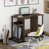 Furinno JAYA Desk, 38.4″ Wide Gaming Desk, Computer Study Desk, Office Desk with Side Shelves, Open Storage, for Home Office, Bedroom, Dorm, Study Room, Espresso(Columbia Walnut/Black)