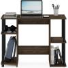 Furinno JAYA Desk, 38.4″ Wide Gaming Desk, Computer Study Desk, Office Desk with Side Shelves, Open Storage, for Home Office, Bedroom, Dorm, Study Room, Espresso(Columbia Walnut/Black)