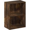Furinno PASIR Book Shelf, 4-Tier Bookshelf, Bookcase with Open Shelf, 9.4 x 23.6 x 41.7, for Living Room, Bedroom, Home Office, Espresso(Amber Pine)