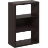 Furinno PASIR Book Shelf, 4-Tier Bookshelf, Bookcase with Open Shelf, 9.4 x 23.6 x 41.7, for Living Room, Bedroom, Home Office, Espresso(Black Dark Oak)