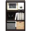 Furinno PASIR Book Shelf, 4-Tier Bookshelf, Bookcase with Open Shelf, 9.4 x 23.6 x 41.7, for Living Room, Bedroom, Home Office, Espresso(Black Dark Oak)