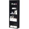 Furinno PASIR Book Shelf, 4-Tier Bookshelf, Bookcase with Open Shelf, 9.4 x 23.6 x 41.7, for Living Room, Bedroom, Home Office, Espresso(Cinnamon Cherry)