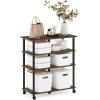 Furinno PASIR Book Shelf, 4-Tier Bookshelf, Bookcase with Open Shelf, 9.4 x 23.6 x 41.7, for Living Room, Bedroom, Home Office, Espresso(Columbia Walnut/Black)