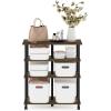 Furinno PASIR Book Shelf, 4-Tier Bookshelf, Bookcase with Open Shelf, 9.4 x 23.6 x 41.7, for Living Room, Bedroom, Home Office, Espresso(Columbia Walnut/Black)