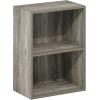 Furinno PASIR Book Shelf, 4-Tier Bookshelf, Bookcase with Open Shelf, 9.4 x 23.6 x 41.7, for Living Room, Bedroom, Home Office, Espresso(French Oak)