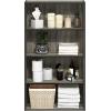 Furinno PASIR Book Shelf, 4-Tier Bookshelf, Bookcase with Open Shelf, 9.4 x 23.6 x 41.7, for Living Room, Bedroom, Home Office, Espresso(French Oak Grey)