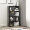 Furinno PASIR Book Shelf, 4-Tier Bookshelf, Bookcase with Open Shelf, 9.4 x 23.6 x 41.7, for Living Room, Bedroom, Home Office, Espresso(French Oak Grey)